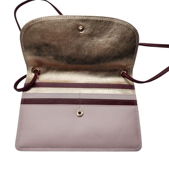 iLi Genuine Leather RFID Clutch Crossbody Bag – 6181 Wine Valley NWOT - Picture 5 of 8